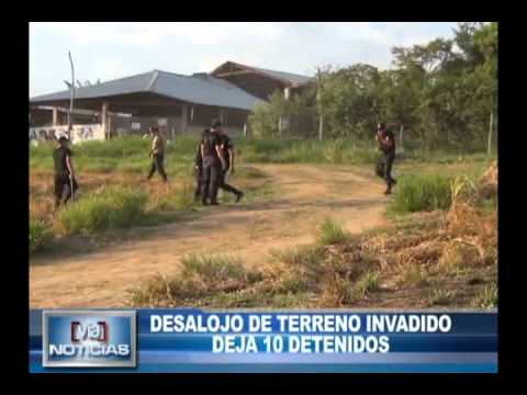 Desalojo de terreno invadido deja 10 detenidos Desalojo de terreno invadido deja 10 detenidos