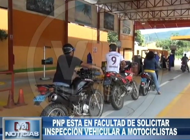 PNP está en la facultad de solicitar inspección vehicular a motociclistas