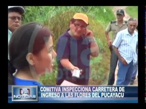 Comitiva inspecciona carretera de ingreso a las Flores del Pucayacu Comitiva inspecciona carretera de ingreso a las Flores del Pucayacu