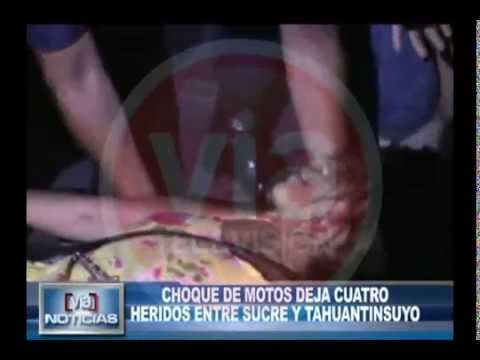 Choque de motos deja cuatro heridos entre Sucre y Tahuantinsuyo Choque de motos deja cuatro heridos entre Sucre y Tahuantinsuyo