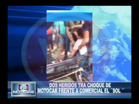 Dos heridos tras choque de motocar frente a comercial el “SOL” Dos heridos tras choque de motocar frente a comercial el “SOL”