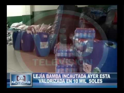 Lejía bamba incautada ayer esta valorizada en 10 mil soles Lejía bamba incautada ayer esta valorizada en 10 mil soles