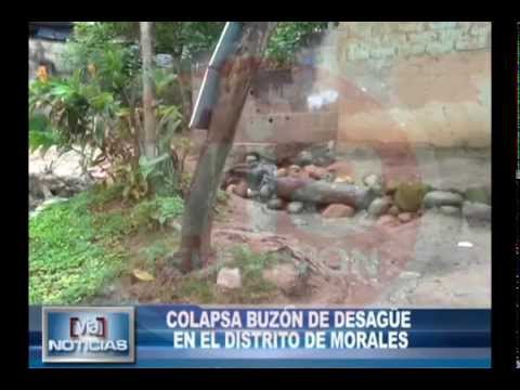 Colapsa buzón de desagüe en el distrito de Morales Colapsa buzón de desagüe en el distrito de Morales