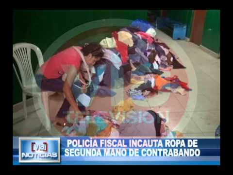 Policía fiscal incauta ropa de segunda mano de contrabando Policía fiscal incauta ropa de segunda mano de contrabando