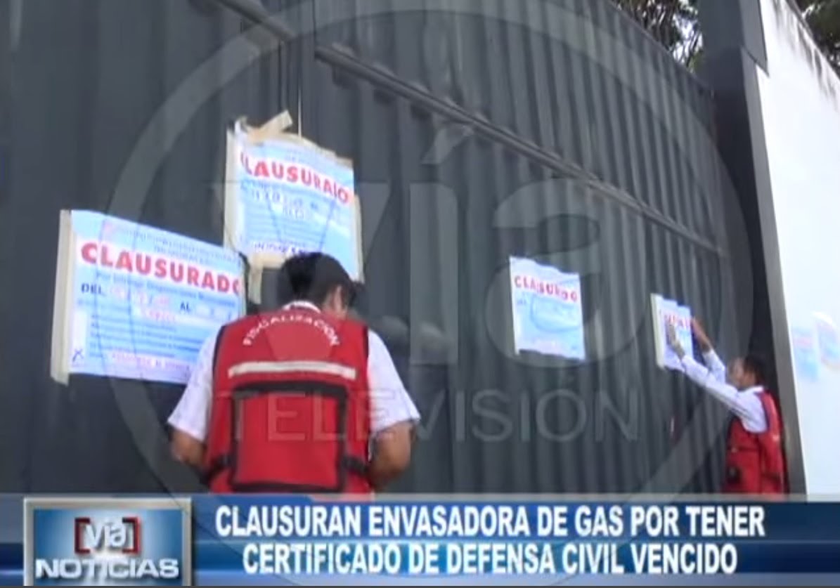 Clausuran envasadora de gas por tener certificado de defensa civil vencido Clausuran envasadora de gas por tener certificado de defensa civil vencido