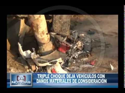Triple choque deja vehículos con daños materiales de consideración Triple choque deja vehículos con daños materiales de consideración