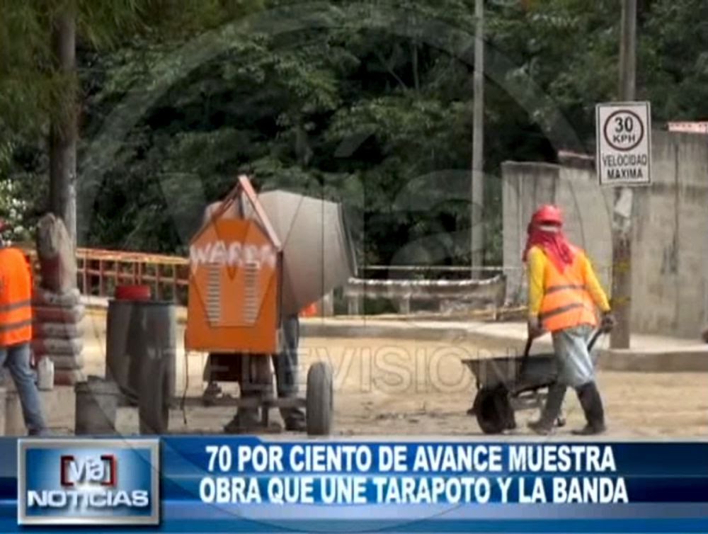 70 por ciento de avance muestra obra que une Tarapoto y la Banda 70 por ciento de avance muestra obra que une Tarapoto y la Banda