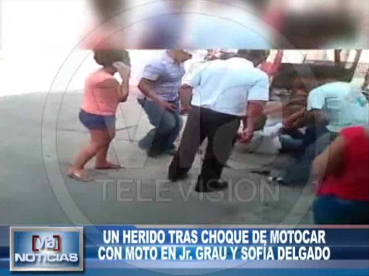 Un herido tras choque de motocar con moto en Jr. Grau y Sofía Delgado