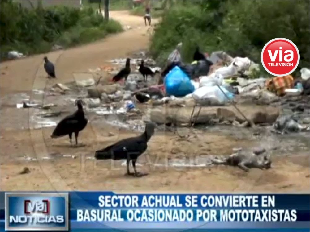 Sector Achual se convierte en basural ocasionado por mototaxistas Sector Achual se convierte en basural ocasionado por mototaxistas