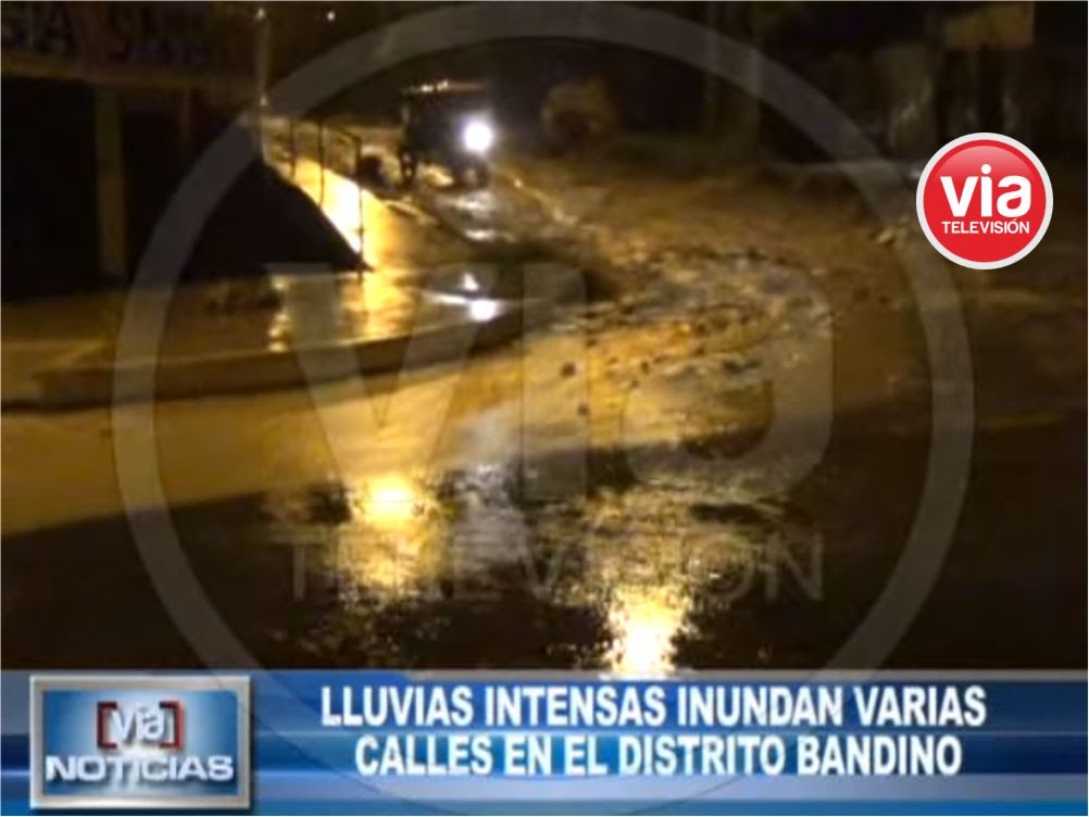 Lluvias intensas inundan varias calles en el distrito bandino