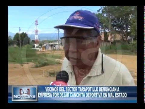 Sector Tarapotillo denuncia a empresa por dejar canchita deportiva en mal estado