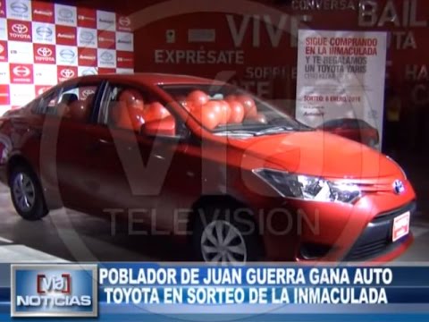 Poblador de Juan Guerra gana auto Toyota en sorteo de la Inmaculada Poblador de Juan Guerra gana auto Toyota en sorteo de la Inmaculada
