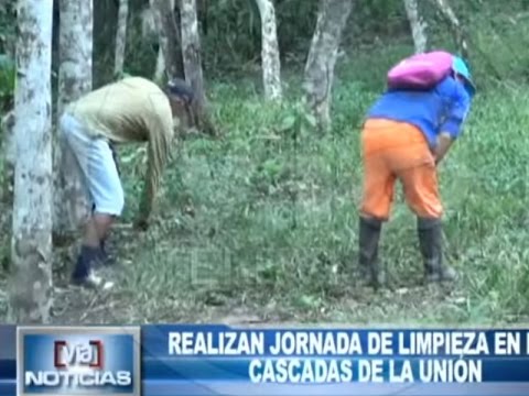 Realizan jornada de limpieza en las cascadas La Unión Realizan jornada de limpieza en las cascadas La Unión
