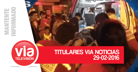TITULARES LUNES 29 DE FEBRERO DEL 2016 TITULARES LUNES 29 DE FEBRERO DEL 2016