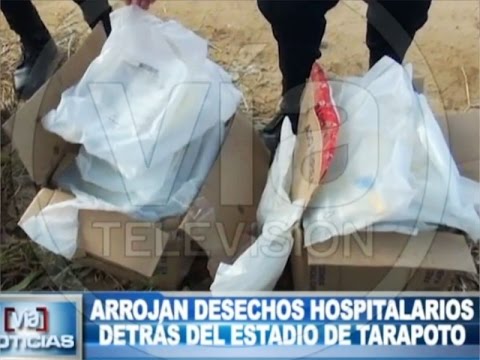 Arrojan desechos hospitalarios detrás el estadio de Tarapoto