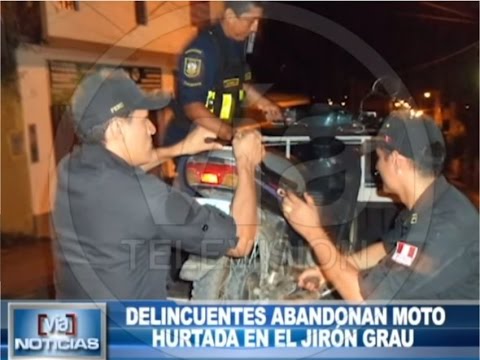 Delincuentes abandonan moto hurtada en el jirón Grau Delincuentes abandonan moto hurtada en el jirón Grau