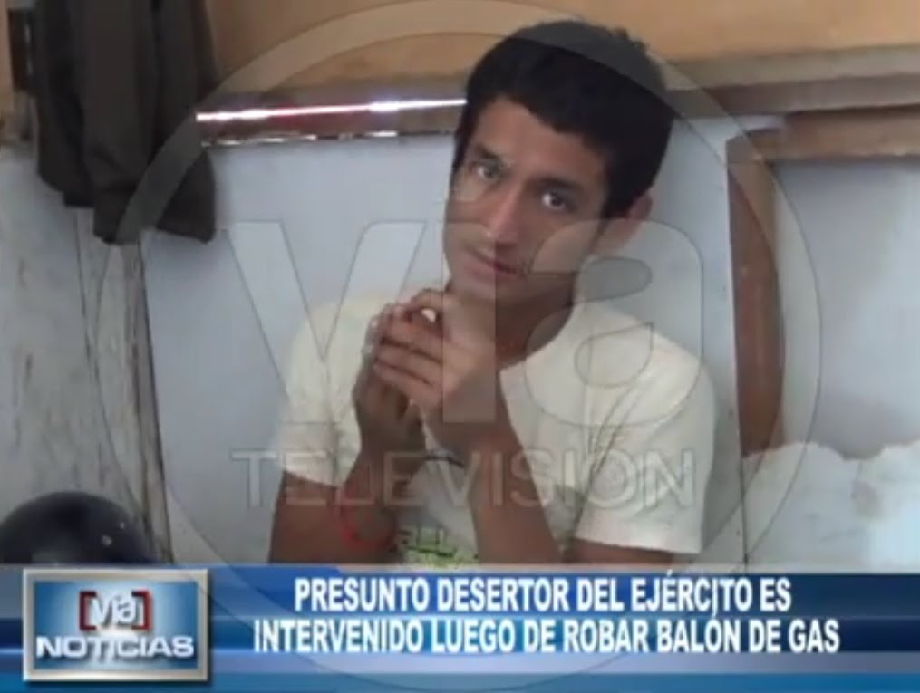 Presunto desertor del ejército es intervenido luego de robar balón de gas Presunto desertor del ejército es intervenido luego de robar balón de gas