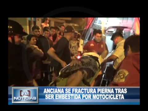 Anciana se fractura pierna tras ser embestida por motociclista Anciana se fractura pierna tras ser embestida por motociclista