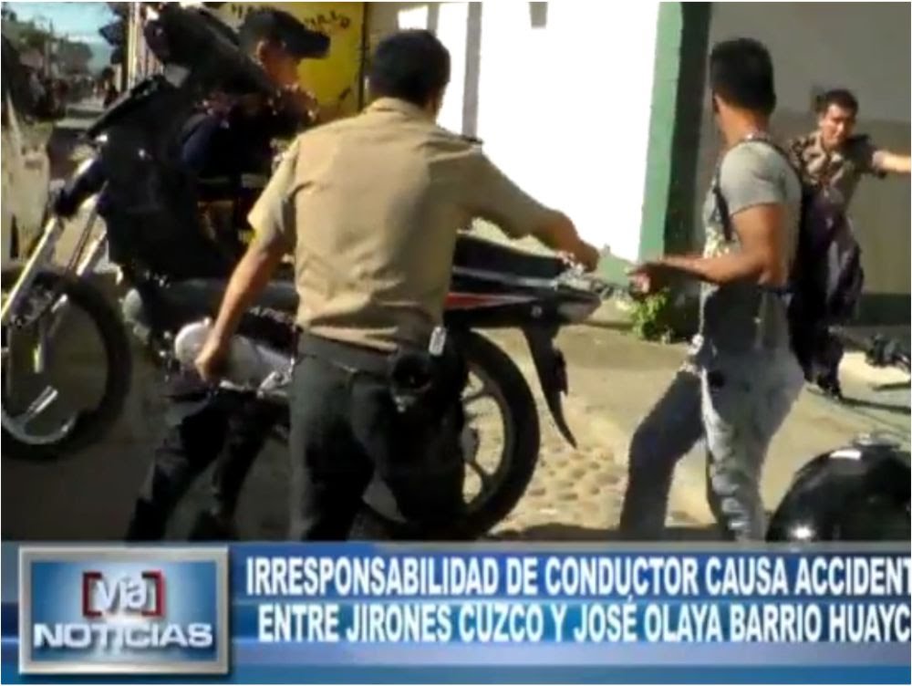 Irresponsabilidad de conductor causa accidente entre jirones Cuzco y José Olaya barrio Huayco Irresponsabilidad de conductor causa accidente entre jirones Cuzco y José Olaya barrio Huayco