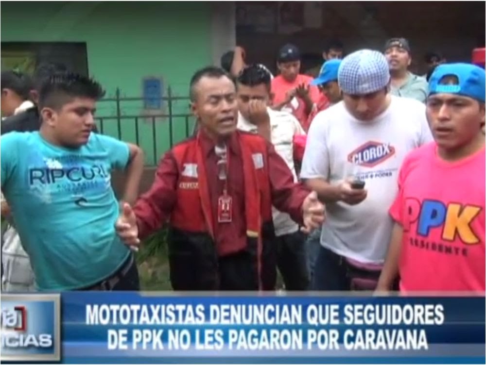 Mototaxistas denuncian que seguidores de PPK no les pagaron por caravana