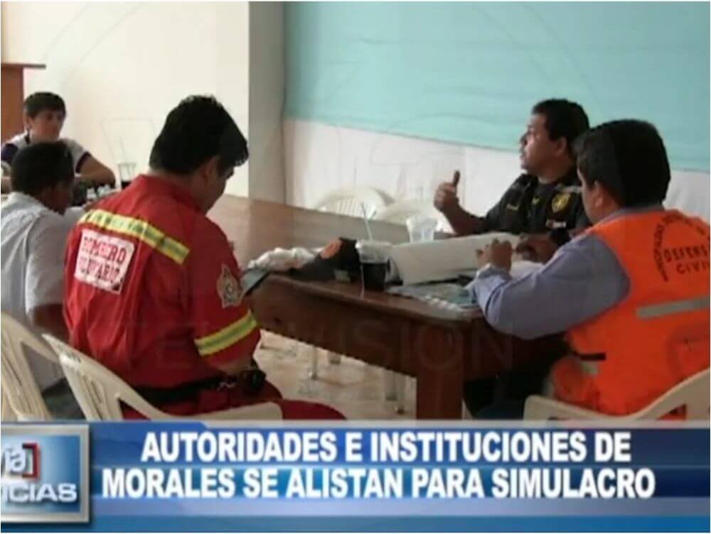 Autoridades e instituciones de Morales se alistan para simulacro