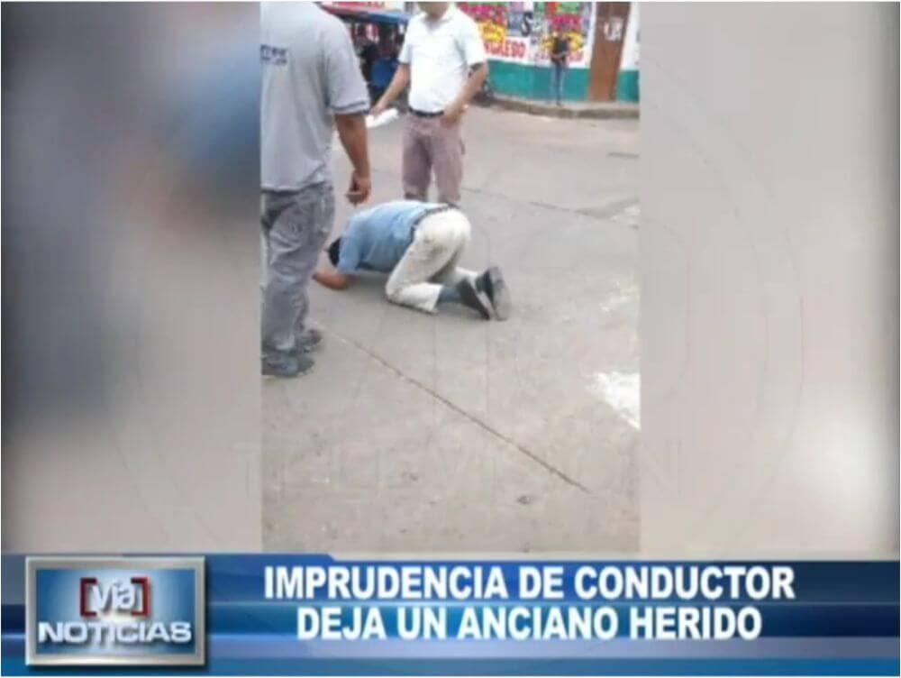 Imprudencia de conductor deja un anciano herido Imprudencia de conductor deja un anciano herido