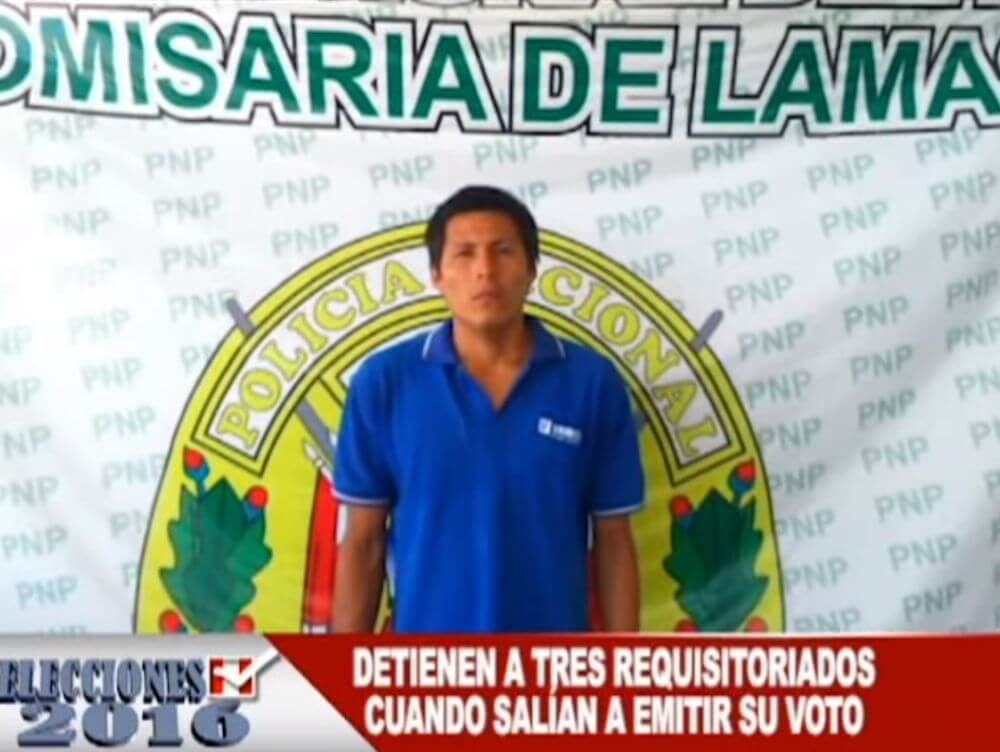 Lamas: detienen a requisitoriados cuando retornaban de sufragar
