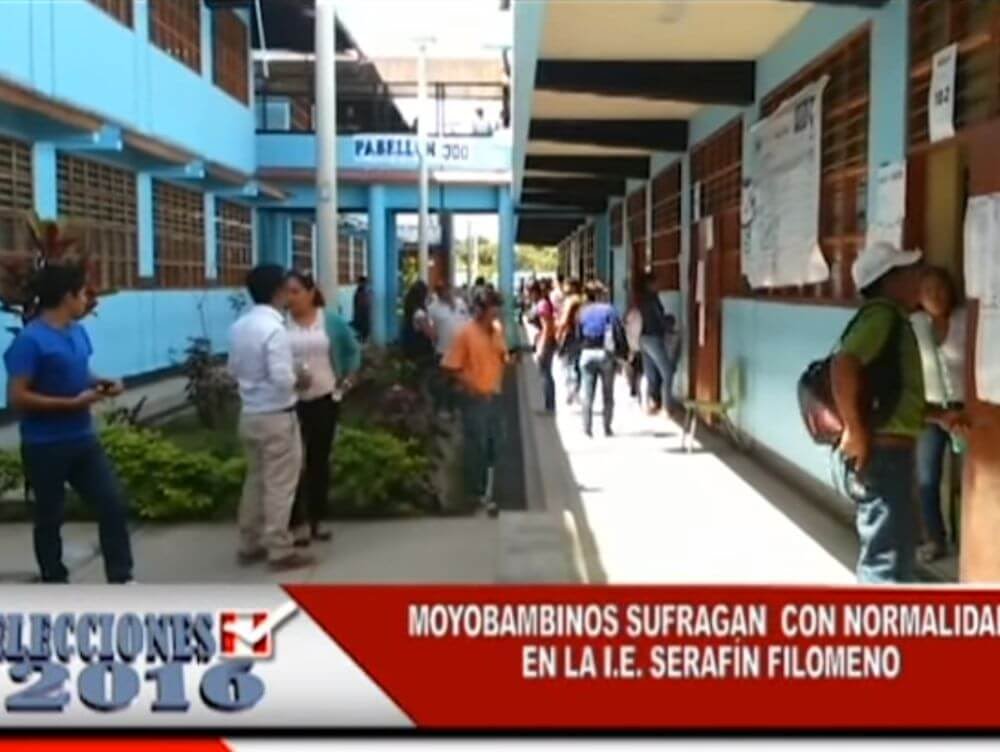 Locales de votación en la ciudad de Moyobamba – I.E Serafín Filomeno
