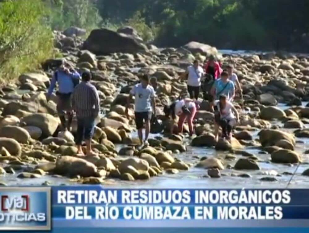 Morales: retiran residuos inorgánicos del río Cumbaza Morales: retiran residuos inorgánicos del río Cumbaza
