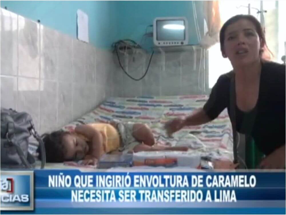 Niño que ingirió envoltura de caramelo necesita ser transferido a Lima Niño que ingirió envoltura de caramelo necesita ser transferido a Lima