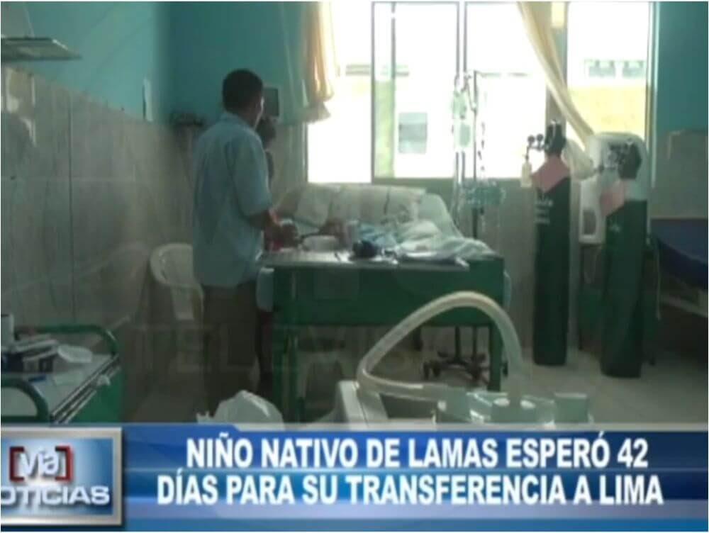 Niño nativo de Lamas esperó 42 días para su transferencia a Lima