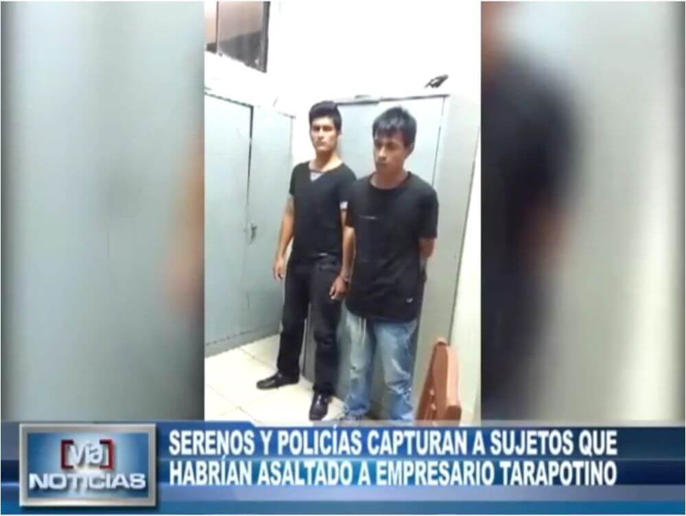Serenos y policías capturan a sujetos que habrían asaltado a empresario Tarapotino Serenos y policías capturan a sujetos que habrían asaltado a empresario Tarapotino