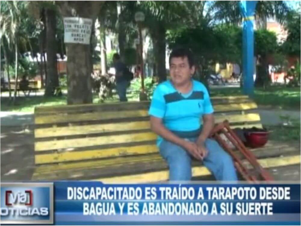 Discapacitado es traído a Tarapoto desde Bagua y es abandonado a su suerte Discapacitado es traído a Tarapoto desde Bagua y es abandonado a su suerte