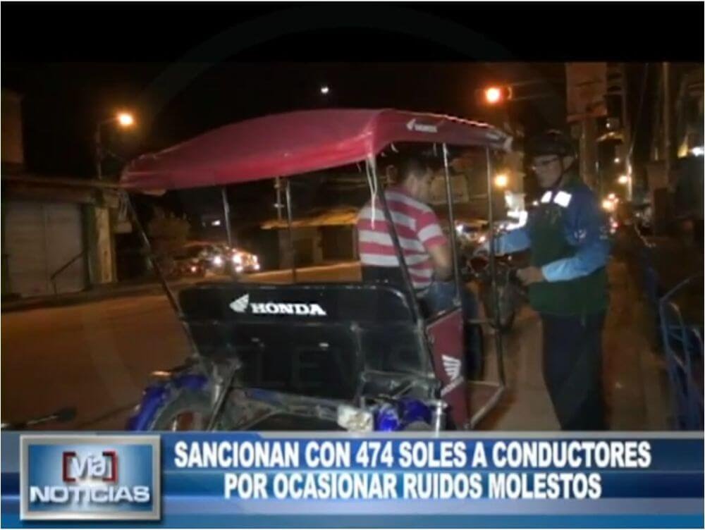Sancionan con 474 soles a conductores por ocasionar ruidos molestos Sancionan con 474 soles a conductores por ocasionar ruidos molestos