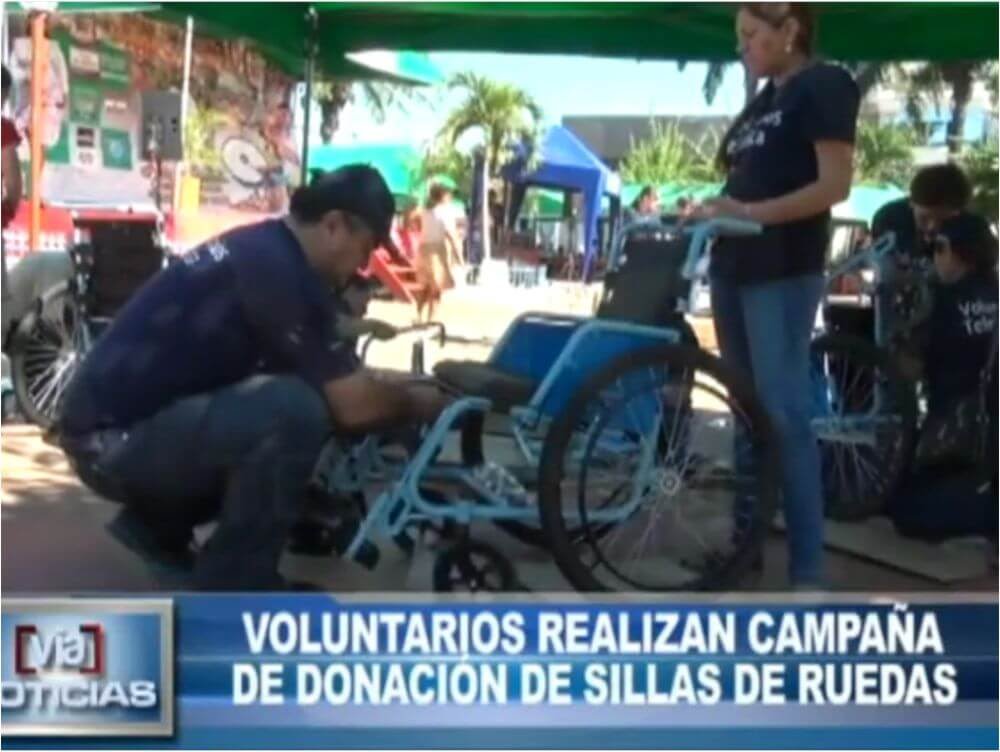 Voluntarios realizan campaña de donación de sillas de ruedas Voluntarios realizan campaña de donación de sillas de ruedas