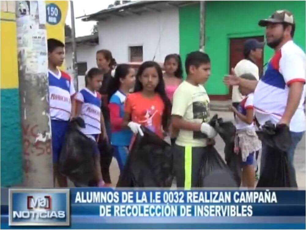 Alumnos de la I.E 0032 realizan campaña de recolección de inservibles Alumnos de la I.E 0032 realizan campaña de recolección de inservibles