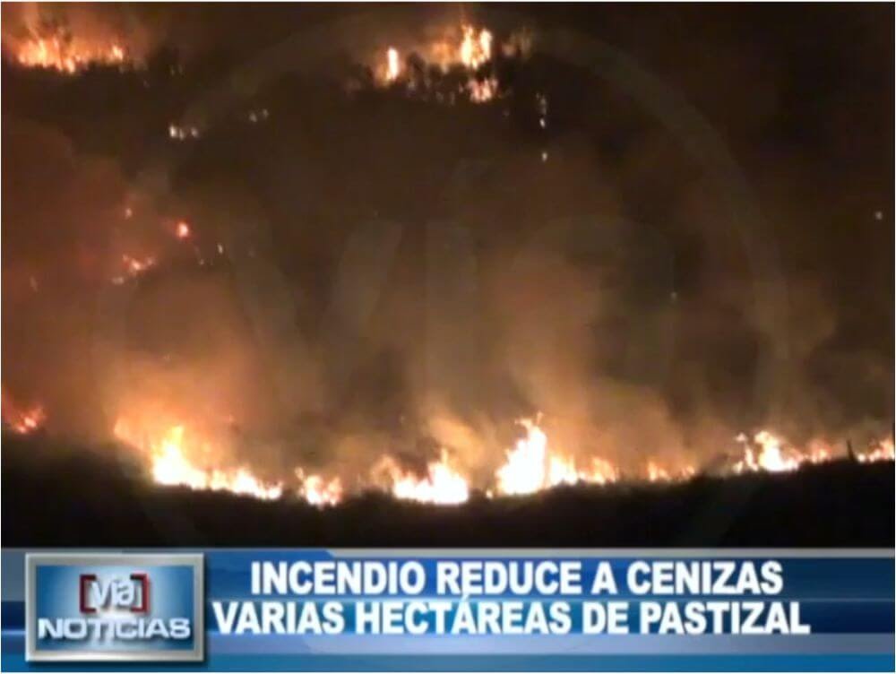 Cacatachi: incendio reduce a cenizas varias hectáreas de pastizal