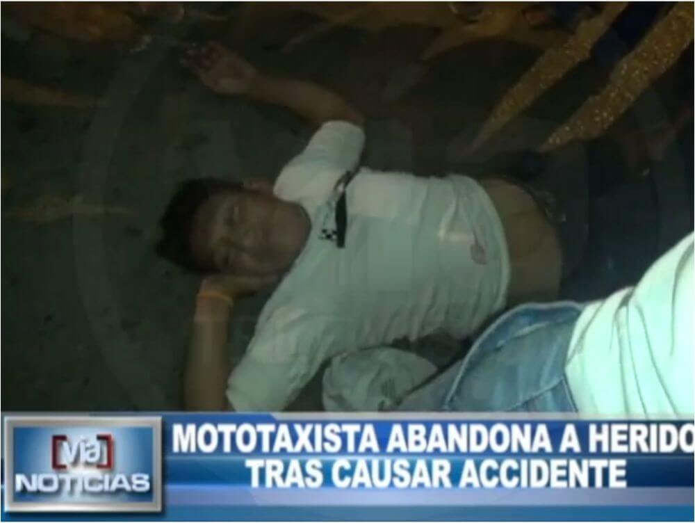 Tarapoto: mototaxista abandona a herido tras causar accidente Tarapoto: mototaxista abandona a herido tras causar accidente