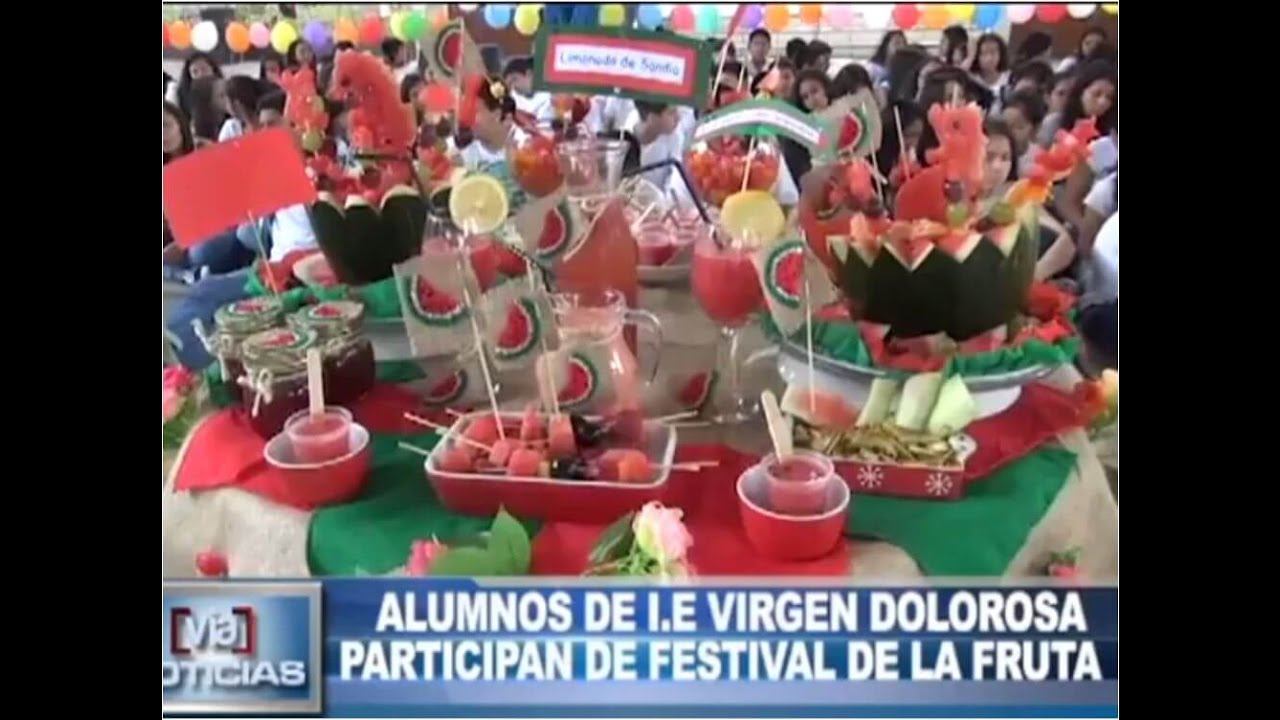 Alumnos de I.E. Virgen Dolorosa participan de festival de la fruta