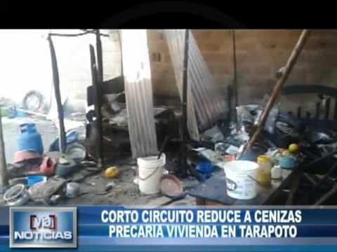 Corto circuito reduce a cenizas  precaria vivienda en Tarapoto