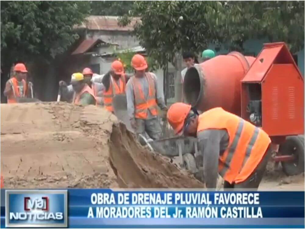 Obra de drenaje pluvial favorece a moradores del jirón Ramón Castilla Obra de drenaje pluvial favorece a moradores del jirón Ramón Castilla