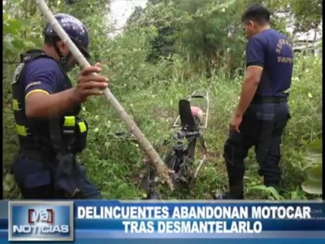 Delincuentes abandonan motocar tras desmantelarlo en Tarapoto Delincuentes abandonan motocar tras desmantelarlo en Tarapoto