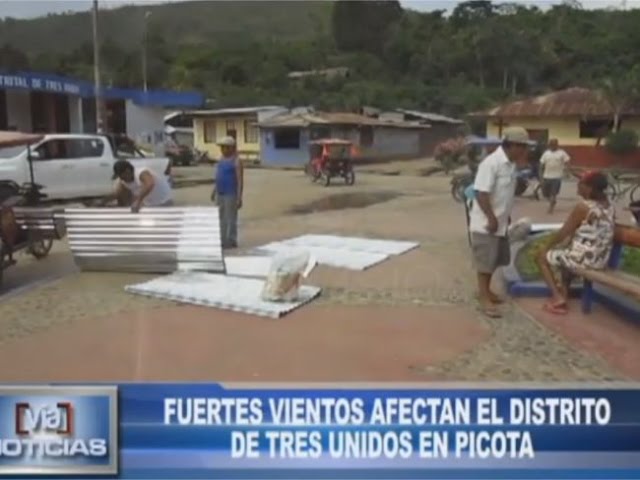 Fuertes vientos afectan el distrito de tres unidos en Picota