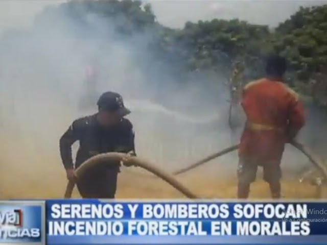 Serenos y bomberos sofocan incendio forestal en Morales Serenos y bomberos sofocan incendio forestal en Morales