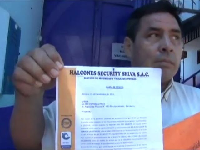 Despiden a vigilante que protestó semidesnudo en Tarapoto Despiden a vigilante que protestó semidesnudo en Tarapoto