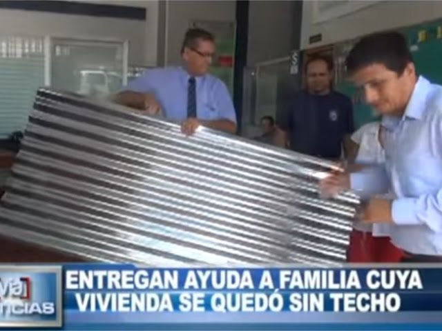 Entregan ayuda a familia cuya vivienda se quedó sin techo Entregan ayuda a familia cuya vivienda se quedó sin techo