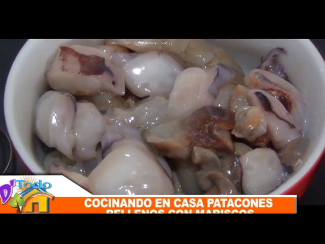 Receta: preparando Patacones rellenos con mariscos Receta: preparando Patacones rellenos con mariscos