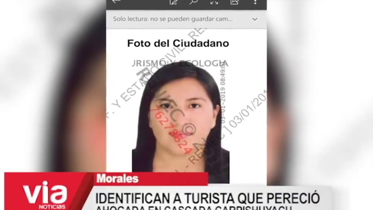 Identifican a turista que pereció ahogada en cascada Carpishuyacu Identifican a turista que pereció ahogada en cascada Carpishuyacu
