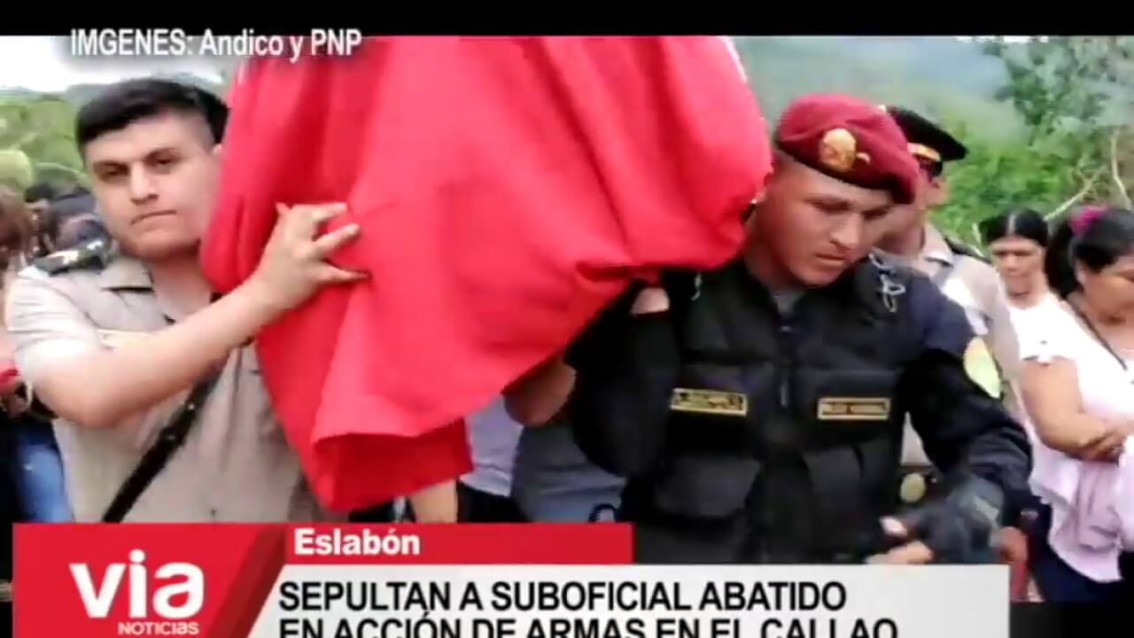 Sepultan a Suboficial que fue abatido en acción de armas en el Callao Sepultan a Suboficial que fue abatido en acción de armas en el Callao