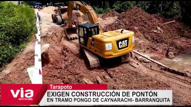 Exigen construcción de pontón en tramo Pongo – Barranquita